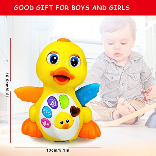 BestFire Musical Dancing and Singing Duck Toy – Walks, Flaps Wings - 6 Songs, Speaking and Sound Effect Modes - Toys Gift for Babies, Toddlers, Kids - Thumbnail 6
