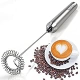 Sweet Alice Handheld Milk Frother Automatic Electric Stainless Steel Foam Maker For Kitchen Coffee Latte Cappuccino Hot Chocolate Durable Drink Mixer with Battery Operated