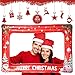 Auihiay Large Size Inflatable Christmas Photo Booth Frame with 2 Christmas Headband for Christmas New Year Party(33.8 x 22 Inch)