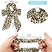 Jaciya 6 Pieces Satin Hair Scrunchies for Hair Bowknot Silk Satin Scarf Hair Ties Pattern Leopard Animal Print Hair Scrunchy Hair Bow Accessories for Women