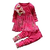 LNGRY Toddler Kids Baby Girl Floral Clothes T-shirt Tops Dress Pants Outfits Set