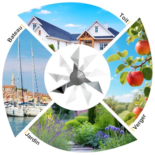 OFFO Bird Scarer, Anti Pigeon for Balcony, 360° Reflection, Anti-Pigeon Windmill Reflective, Pigeon Repellent, Pigeon Scarer for Garden, Roof, Balcony