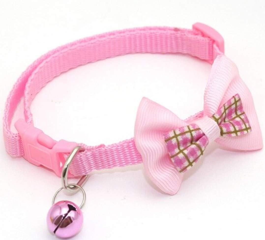 pink cat collar with bow