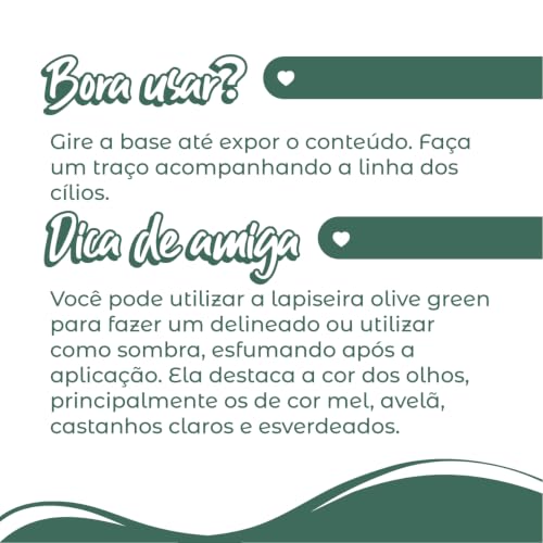Lapiseira Olhos Olive Green Verde Oliva Original Vegano Vizzela