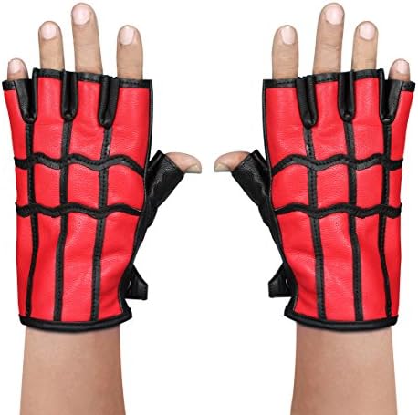 Costume Spiderman homecoming Spider-Man gloves REAL Leather Gloves (Large)