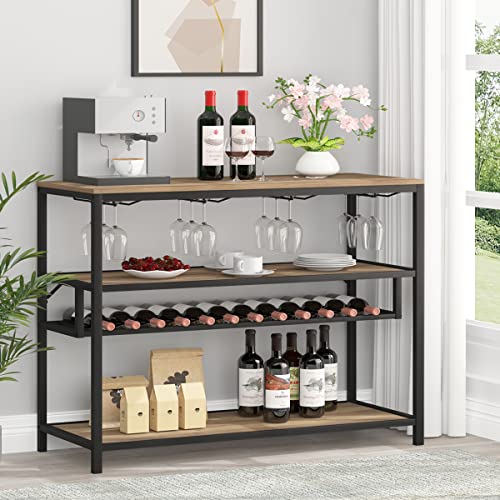 LVB Wine Rack Table, Modern Wine Bar Freestanding Floor, Wood