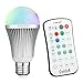 Coidak CO816 E26 RGB LED Color Changing Light Bulb with Timer & 2.4G RF Remote (Can Bypass Obstacles, Not IR), Pure White, Dimmable A19 Lamp, Aluminum Shell, 1-PACK