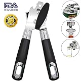 Can Opener 3-In-1 Stainless Steel No Sharp Edges Easy to Rotate Knob & Ergonomic Anti-skid Handle HYSSHZ