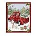 Anyren 36x44 Panel Snowman Cardinal Gifts Snow Fabric Red Truck Home Decor, Creative Winter Holiday Christmas Decorations