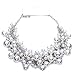 Simulated Pearl Necklace Cluster Choker Beads Chain For Women