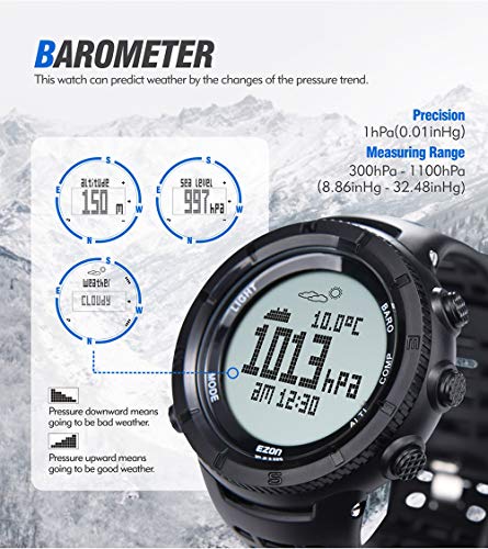 EZON Outdoor Sports Watch with Compass Altimeter Barometer Thermometer