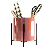 SIEBOLD Red Pen Cup for desk With Ceramic Pencil