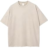 Flygo 3 Pack Men Oversized T Shirts Acid Washed Unisex Tee Loose Fit Short Sleeve Casual Streetwear Baggy Basic Tops