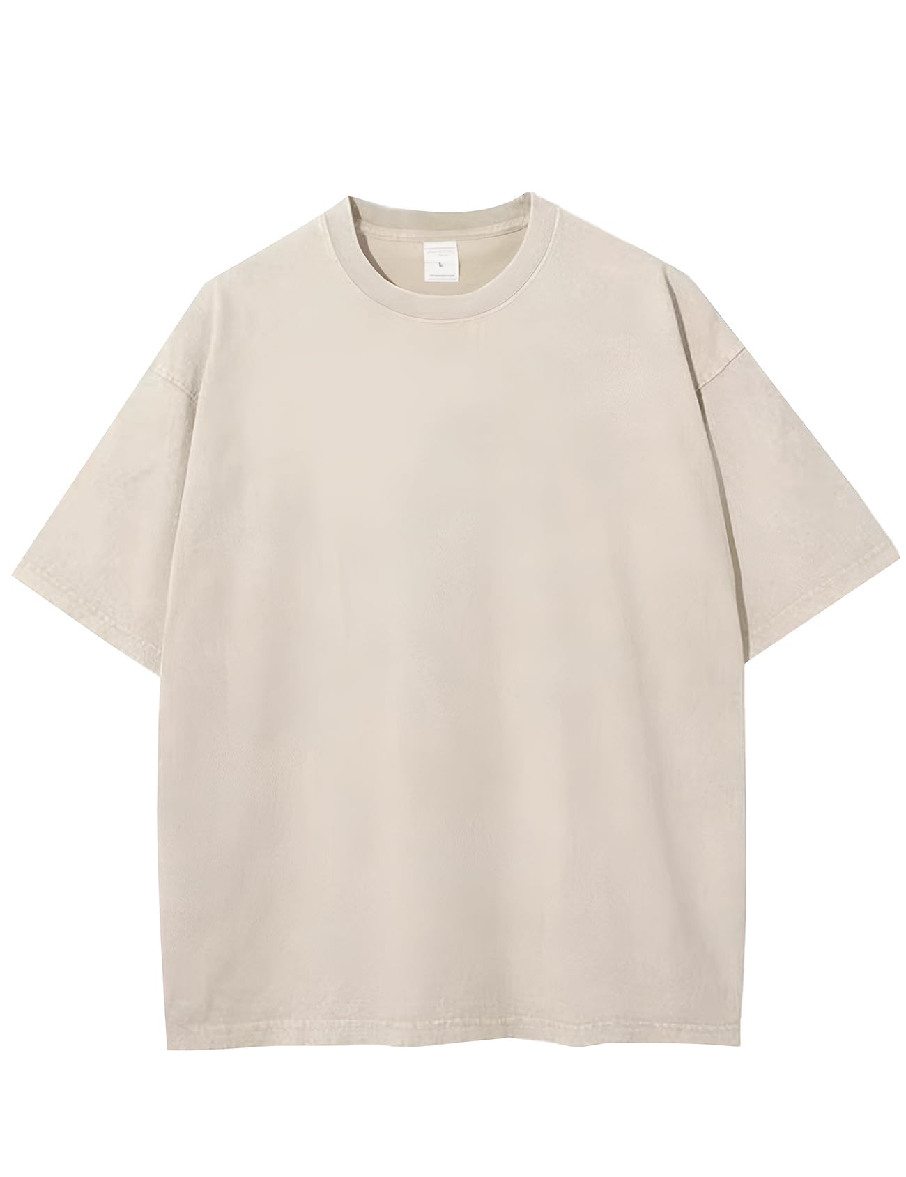 Flygo Men's Oversized T-Shirts Vintage Heavy Cotton