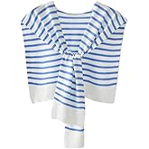 Womens Striped Pashmina Shawls and Wraps Knitted Sweater Casual Shawl Wraps Scarf Cardigan Cape Cashmere Shoulder Top