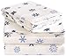 Amazon Brand – Pinzon Cotton Flannel Bed Sheet Set - Full, Falling Snowflake Blue