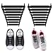 LattoGe No Tie Tieless Elastic Silicone Shoelaces Tie-Free,Wash-Free Lace Lock Bands for Kids, Adults Athletic Running Shoe Laces,Seakers (Adults Size Black) …