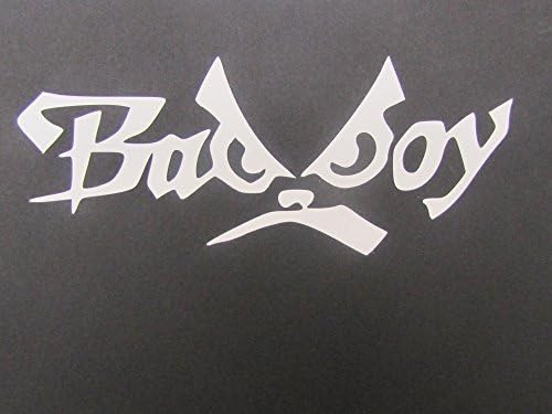 BAD BOY WITH MEAN FACE, DECAL, 5 3/4" x 2 1/2", WHITE, AUTO, CAR, LAPTOP, COMPUTER