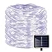 Solar LED Rope Lights, 33FT 8 Modes 100LED, Solar Powered Waterproof Tube Light, Copper Wire String Lights Outdoor Christmas Starry Fairy Decoration Lights for Camping Fence Yard Balcony (Cool White)