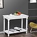 Topeakmart White Antique Console Tables with Carved Top/Leg and Lower Storage Shelf Entryway/Hallway Furniture