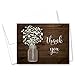 50 Baby Breath in Mason Jar Wedding Thank You Cards + Envelopes
