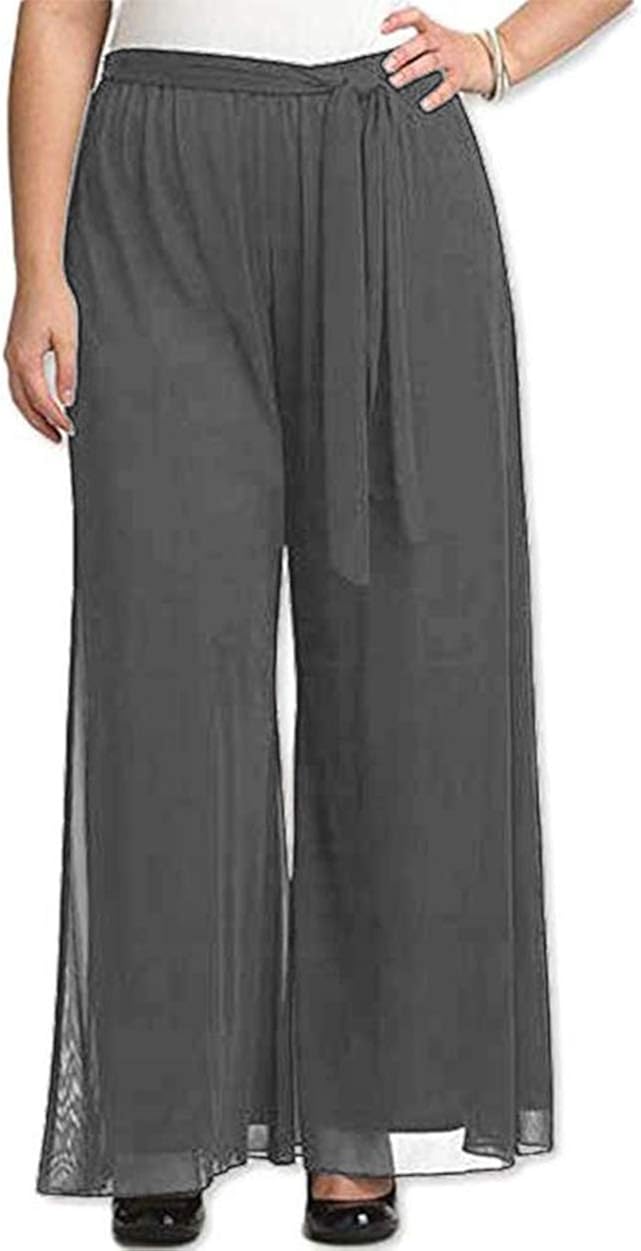 RED DOT BOUTIQUE 8006 Plus Size Elastic Waistband Wide Legged Palazzo Pants (Size 1X - 4X)