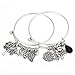 HONGYE 1 Set 2 Pcs Tree of Life Leaves Feather Rhinestone Pendant Bangle Bracelet