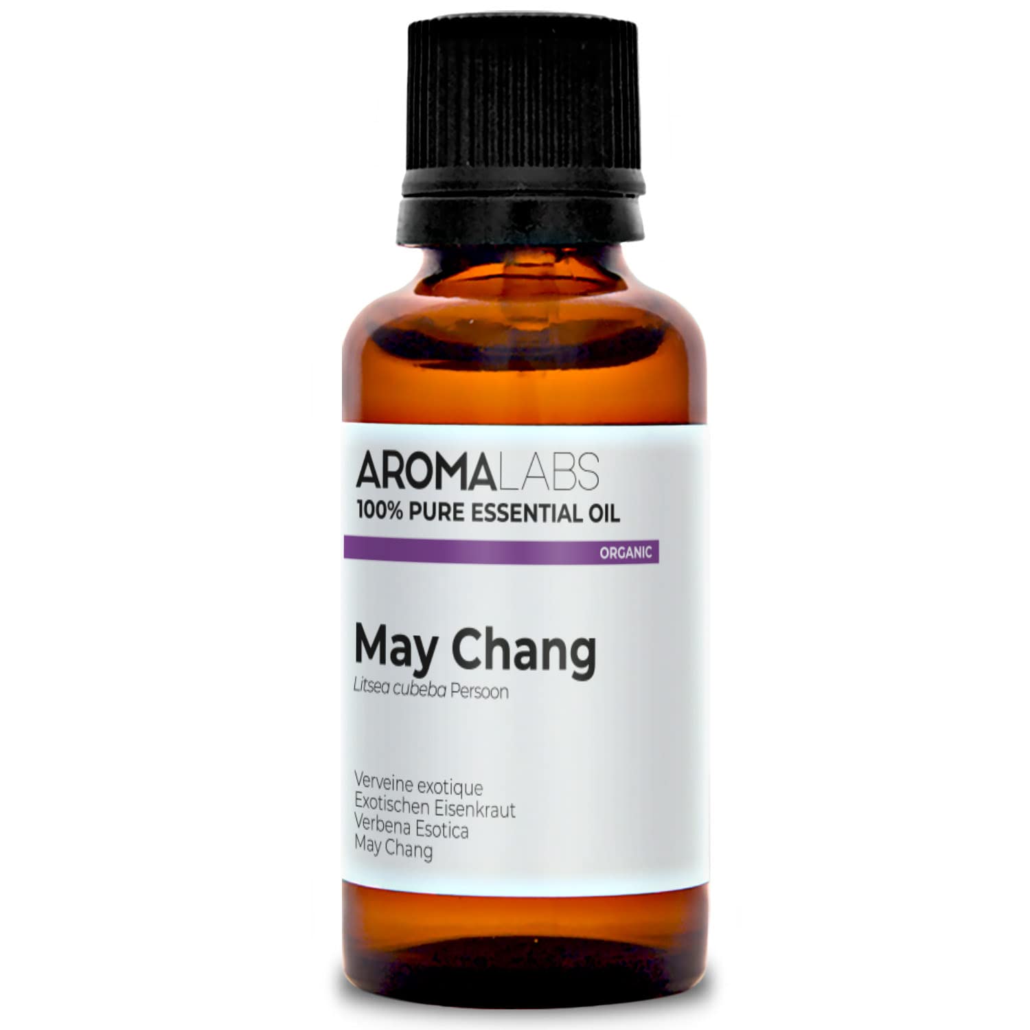 BIO - May Chang Essential Oil - 30mL - 100% Pure, Natural, Chemotyped and AB/Cosmos Certified - AROMA LABS (French Brand)