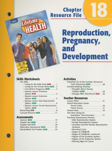 Holt Lifetime Health Chapter 18 Resource File: Reproduction, Pregnancy, and Development