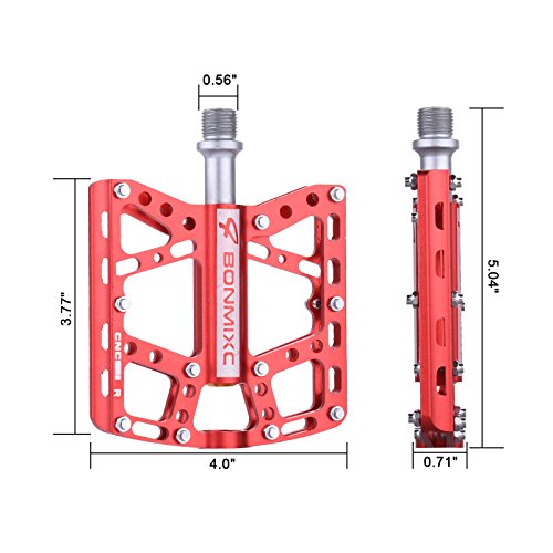 Bonmixc Bicycle Pedals, 9/16" Cycling Four Pcs Sealed Bearing Bike Pedals