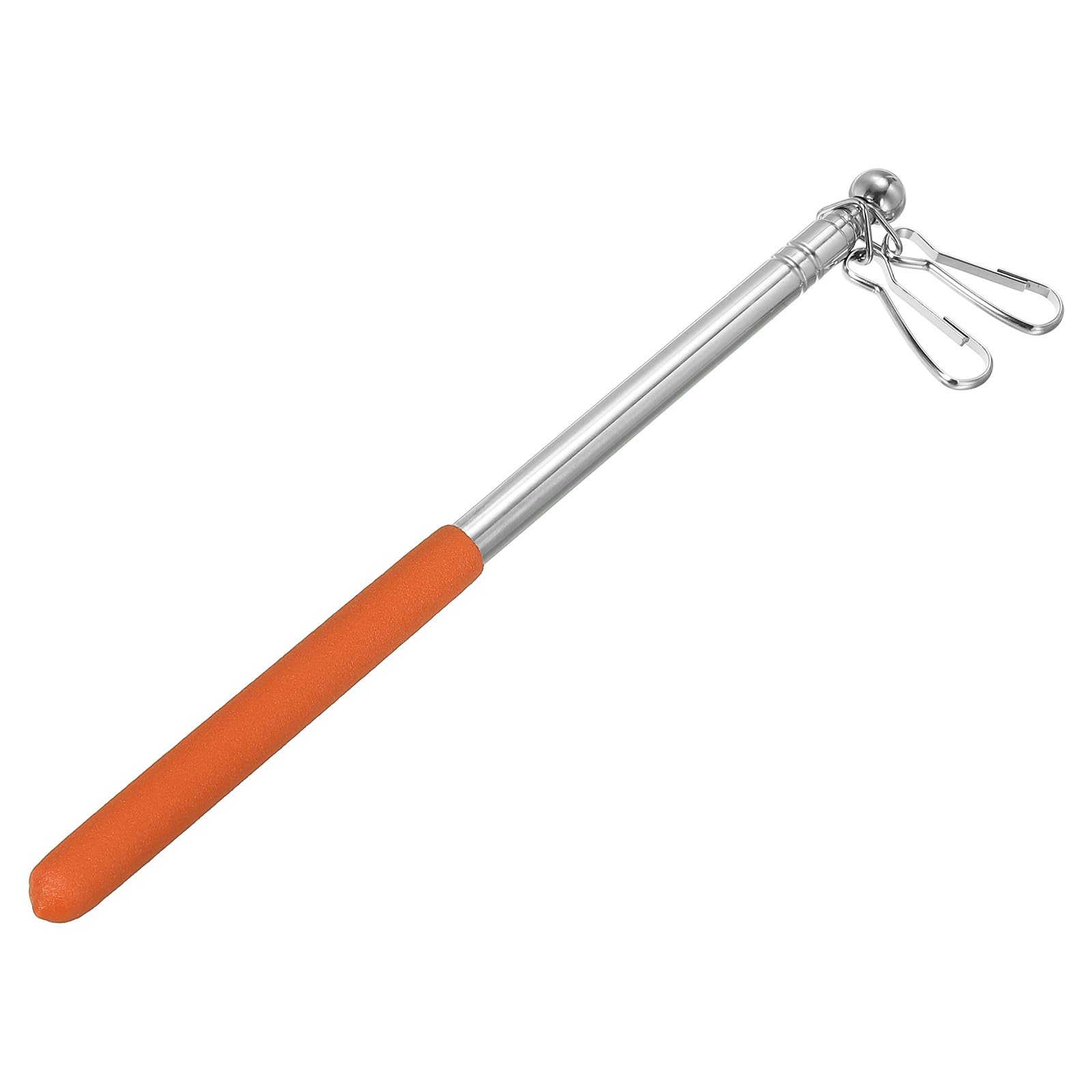 PATIKIL Telescopic Handheld Flagpoles, 3.3 Feet Portable Stainless Steel Telescoping Flag Poles Tour Guide Flag Pole, 5 Sections, Orange