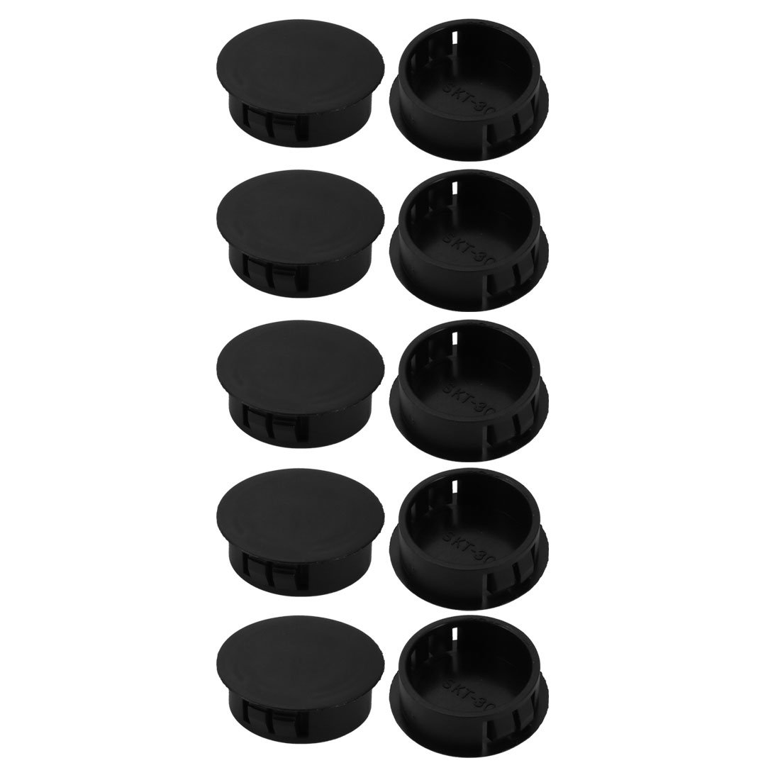 sourcingmap 10pcs 30mm Dia Black Plastic Tubing Plug Door and Window Locking Hole Plugs