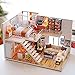 WYD DIY Loft Apartments Wooden Dollhouse Miniature Dolls House LED Lights Assembly Kit 3D Puzzle Crafts Toy Creative Children Birthday Gifts