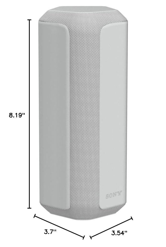 Sony SRS-XE200 X-Series Wireless Ultra Portable-Bluetooth-Speaker, IP67 Waterproof, Dustproof and Shockproof with 16 Hour Battery and Easy to Carry Strap, Light Gray