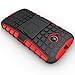 Ueokeird for Moto E 2nd Gen Case, Hybrid Dual Layer Armor Protective Case Cover with Kickstand for Motorola Moto E 2nd Generation / 2015 Release red