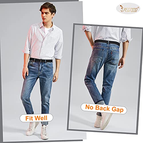 Men Invisible Belts No Show Elastic Stretchy Belts for Jeans Pants 2 Pack, Suit for US Size 0-16, A-Black+Black