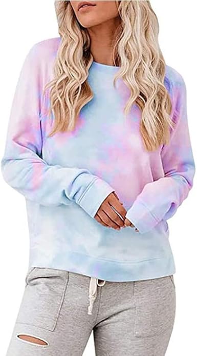 womens tie dye crewneck sweatshirt