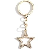 SHTALHST Star Keychain with Rhinestone Sparkling Star Night Sky Keycharm for Women Celestial Accessory Gift for Keys Bags