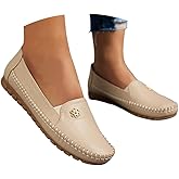Orthopedic Shoes for Women Orthopedic Leather Loafers Dress Sneakers Slip On Shoes for Women 2026 Lightweight Slip On Stitched Flats Casual Comfort Anti-Slip Walking