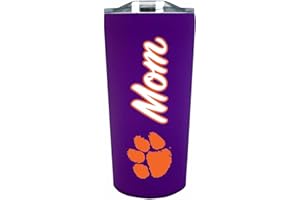Campus Colors NCAA Stainless Steel Travel Tumbler for Mom - 18 oz - Double Walled Insulated Drinkware (Clemson Tigers - Purple)