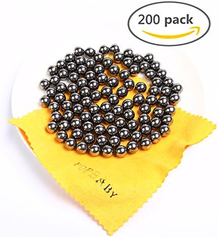 POPLAY Steel Shot Slingshot Ammo Balls For Hunting and Target shooting, 200 PCS, 8 mm