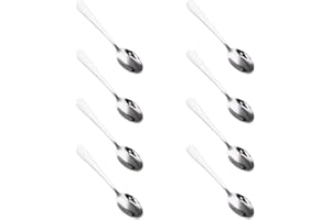 Xugoox 8 Pcs Stainless Steel Tiny Seasoning Spoons, 4.13in Small Condiment Scoop Demitasse Espresso Spoon Little Teaspoons fo
