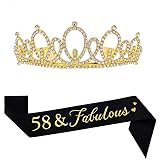 Mayin Happy 58th Birthday Tiara and Sash Gifts