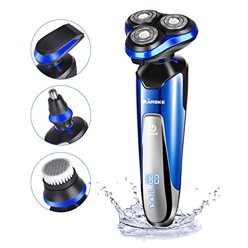 Electric Razor Shaver for Men 4D Floating Cutter Rechargeable 4 in 1 Rotary Shaving Machine Beard Nose Hair FaceÂ Trimmer Cordless Waterproof Wet and Dry Grooming Set by HOMEASY