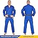 Gold BJJ Jiu Jitsu Gi - Ultra Strong Gold Weave Premium Kimono - IBJJF Competition Approved Uniform (Blue, A2)