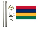 Mauritius 3x5 ft Outdoor Flag and Flag Pole