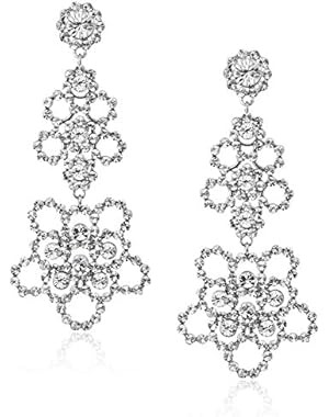 Linear Clear/Silver Drop Earrings