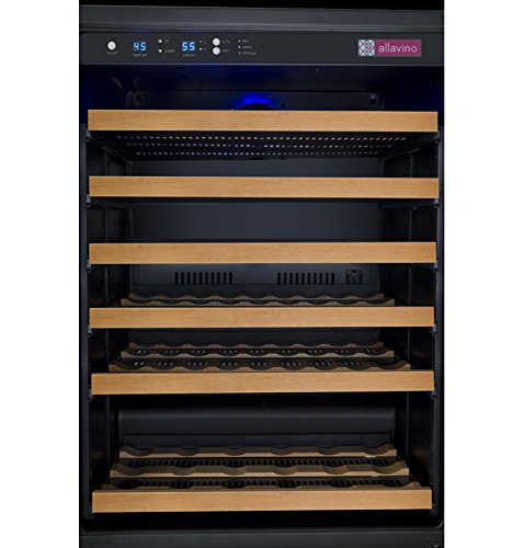 Allavino VSWR56-1BWRN 56 Bottle Single Zone Wine Refrigerator with Black Door & Right Hinge