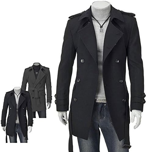Amazon メンズ トレンチコート ロングコート ダブル お兄系 メンズファッション コーディネート ビーコート Xl ブラック コート ジャケット 通販