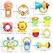 ZesGood 12 Piece Baby Rattle Newborn Toys Fun Cartoon Musical Flash Teether Handle Rattle Play Toy Gift Set (9pcs Toys + 3pcs Teether)